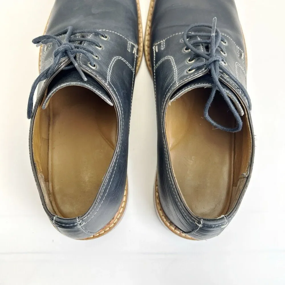 Johnston Murphy J&M 1850 Dress Shoes Mens 11 M Blue Gray Leather Plain Toe Derby